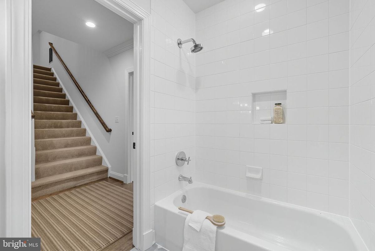 Bathroom, Interior, Recessed Lighting, Wood Texture Flooring