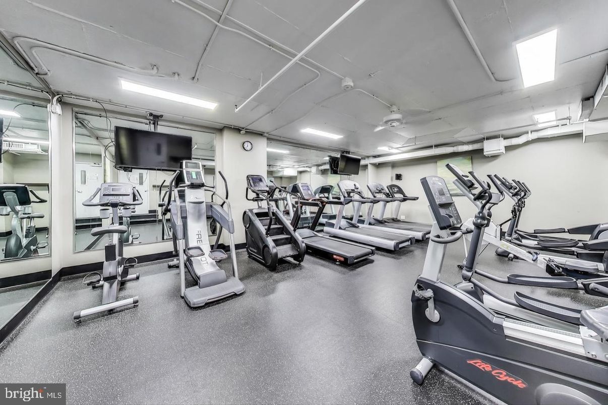 Fitness Equipment, Gym, Interior, Recessed Lighting