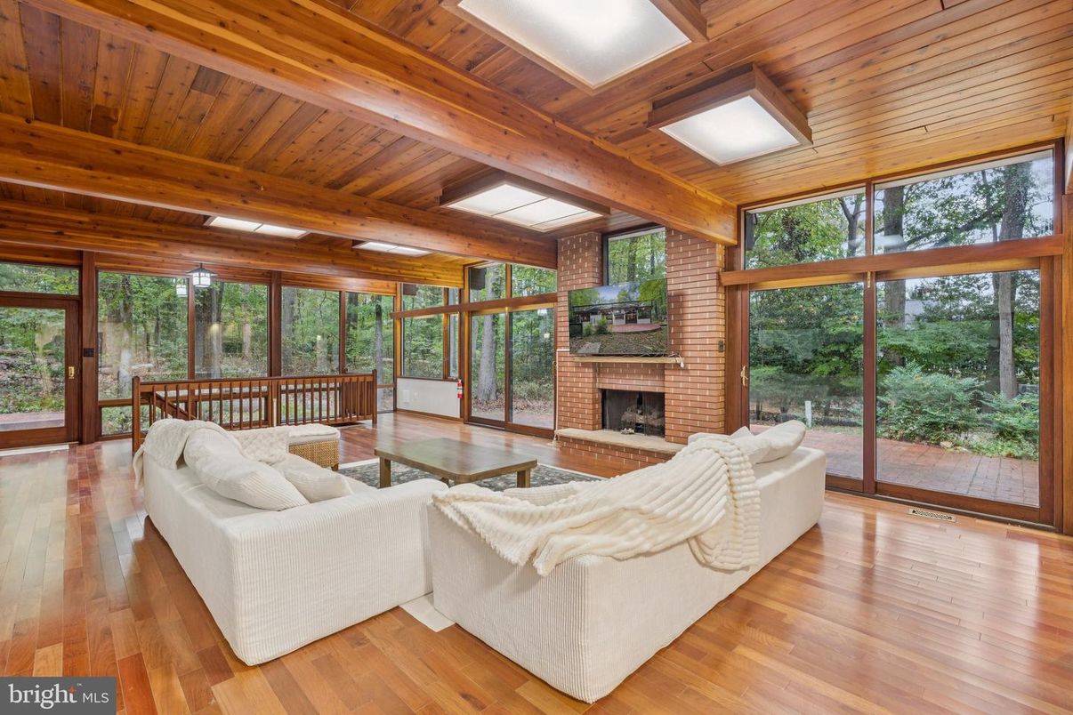 Fireplace, Interior, Living room, Stone Walls, Wooden Beams, Wooden Ceilings, Wood Texture Flooring