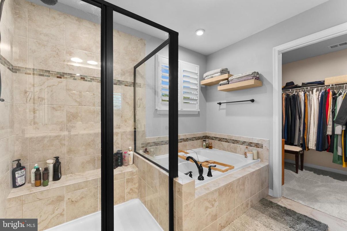 Bathroom, Glass Shower, Interior, Recessed Lighting, Walk-in Closets