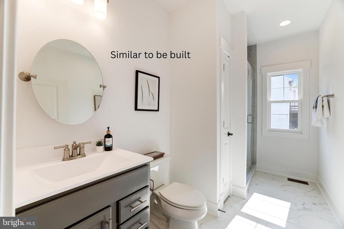 Bathroom, Interior, Marble, Recessed Lighting