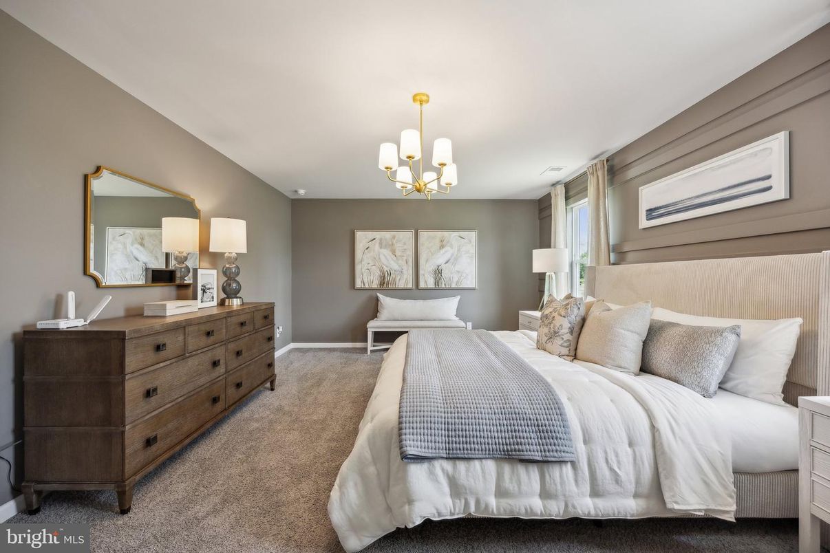 Bedroom, Chandelier, Interior
