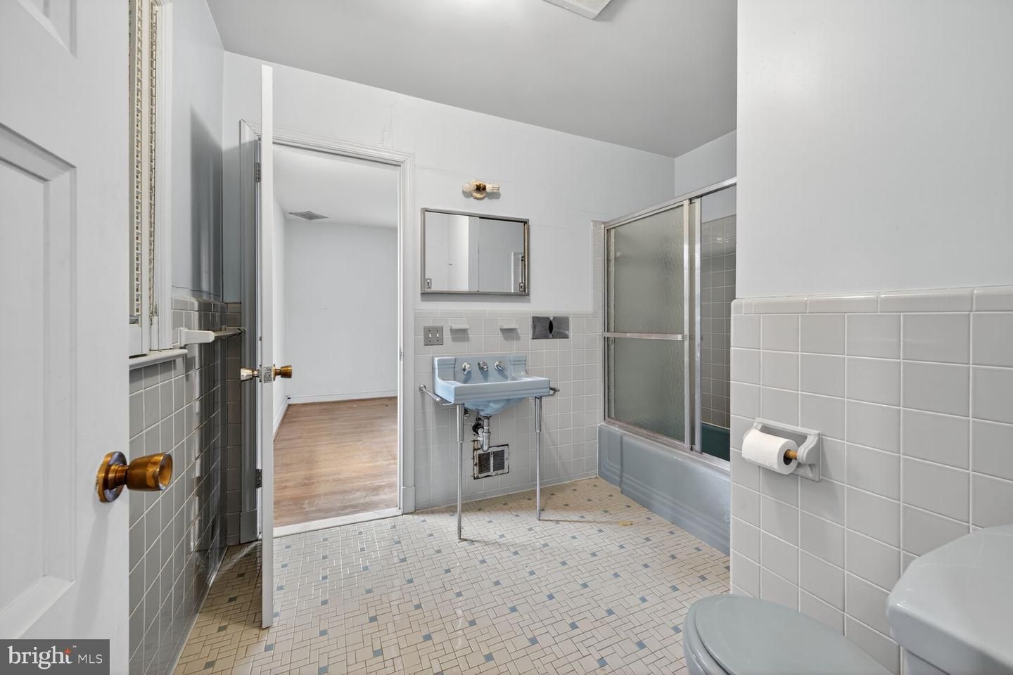 Bathroom, Glass Shower, Interior, Wood Texture Flooring