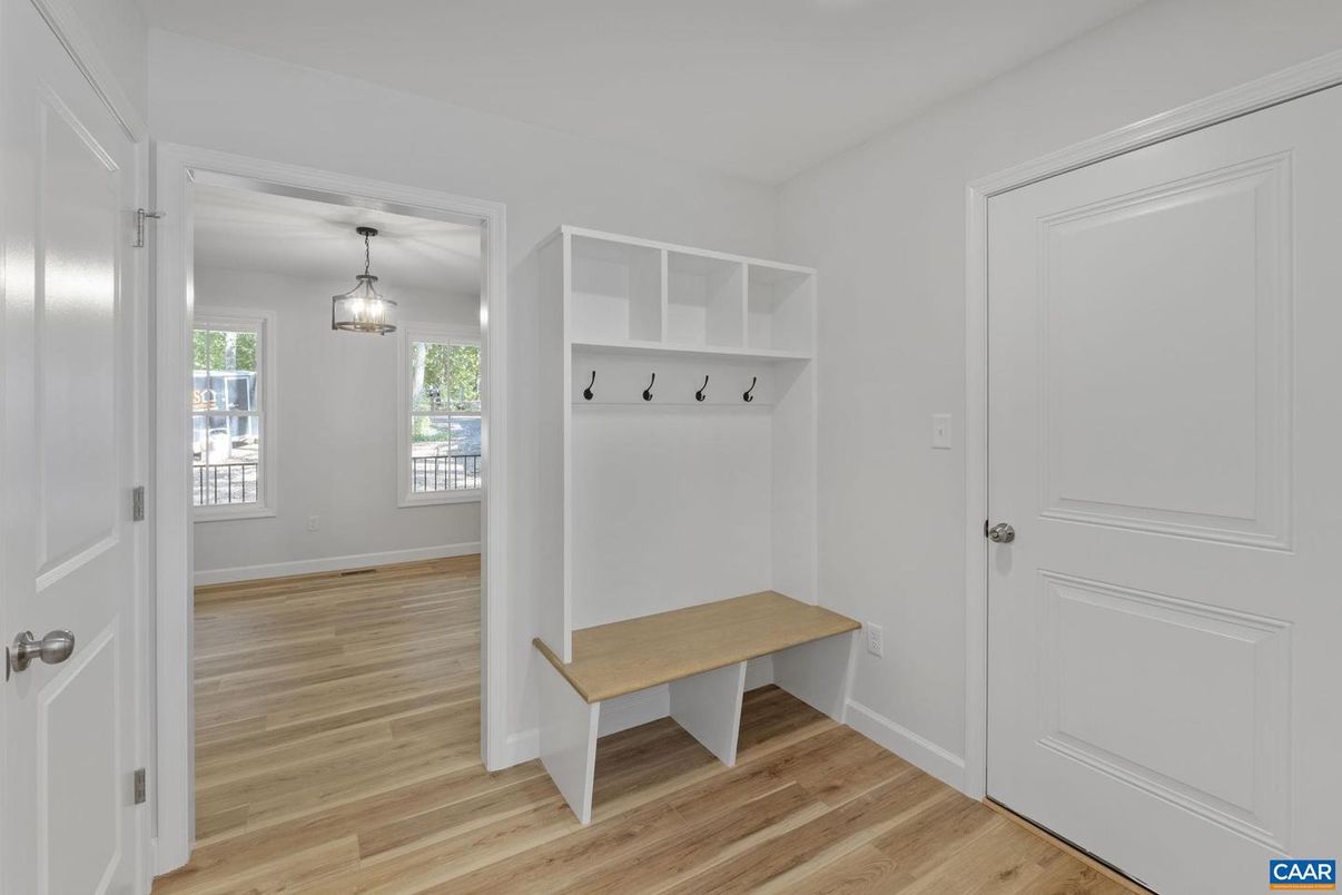 Empty room, Interior, Pendant Lights, Wood Texture Flooring