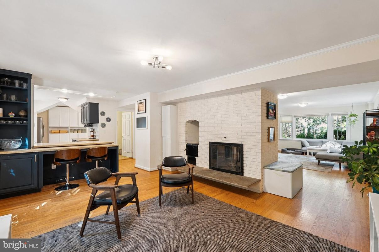 Fireplace, Interior, Living room, Stone Walls, Wood Texture Flooring