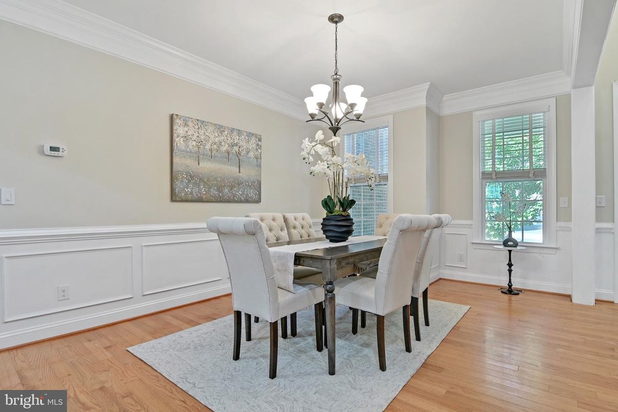 Chandelier, Dining room, Interior, Wood Texture Flooring