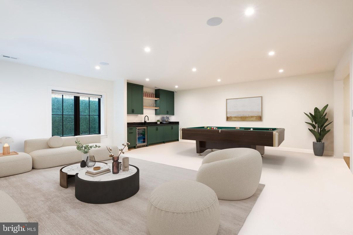 Billiard Table, Game Room, Interior, Living room, Recessed Lighting