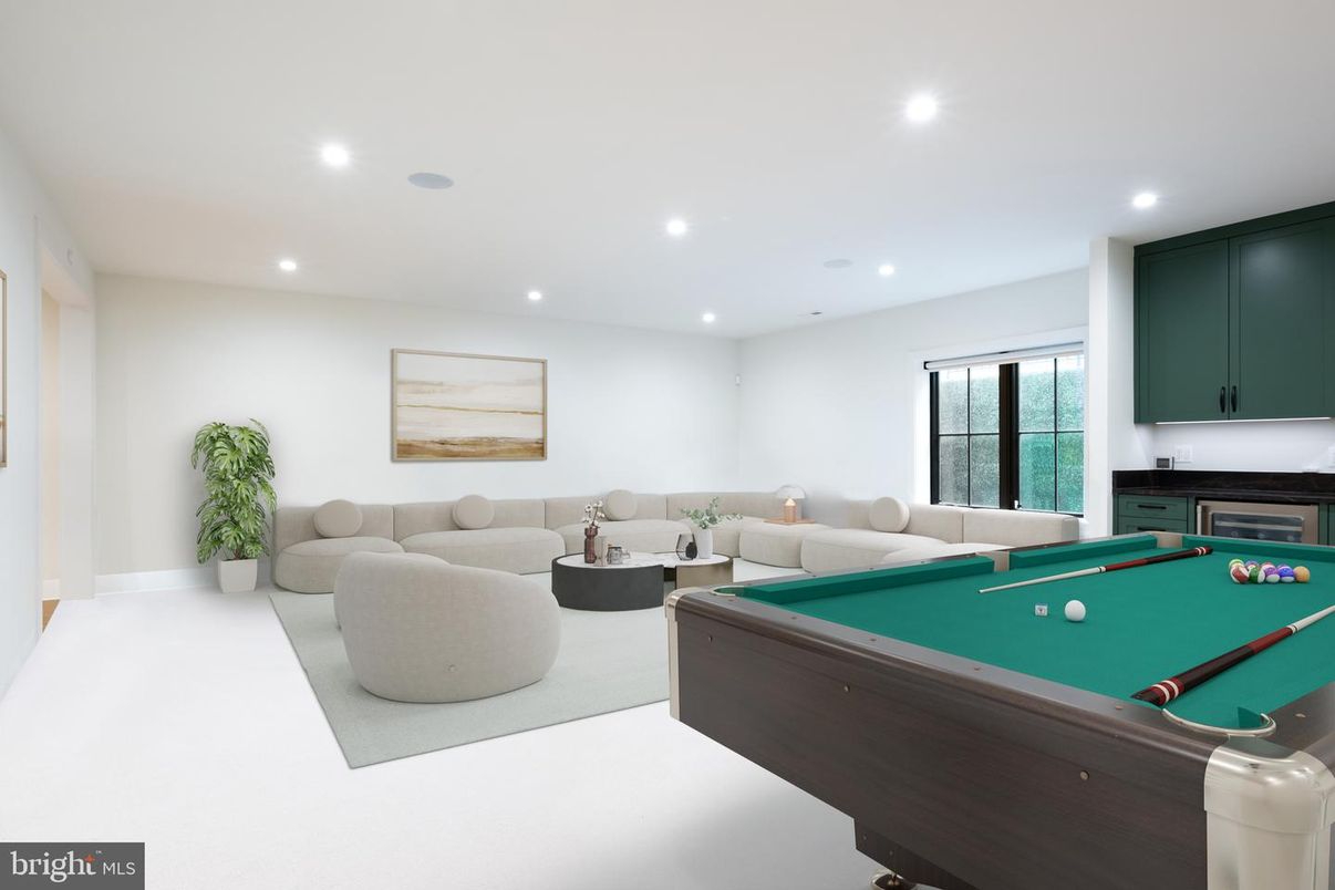 Billiard Table, Game Room, Interior, Living room, Recessed Lighting