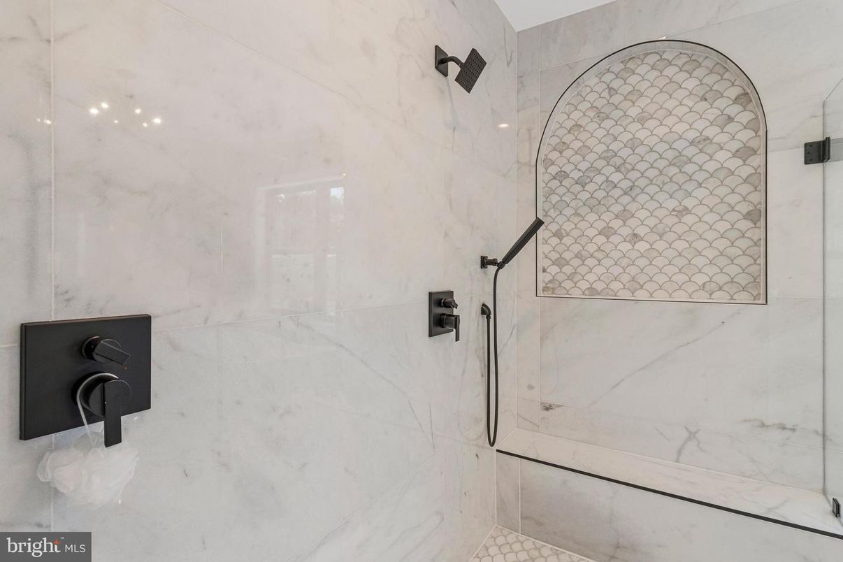 Bathroom, Glass Shower, Interior, Marble Walls