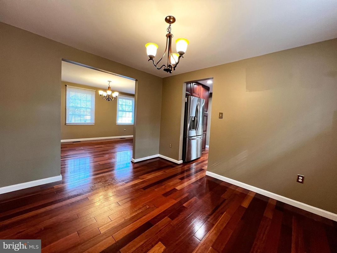 Chandelier, Empty room, Interior, Kitchen, Wood Texture Flooring