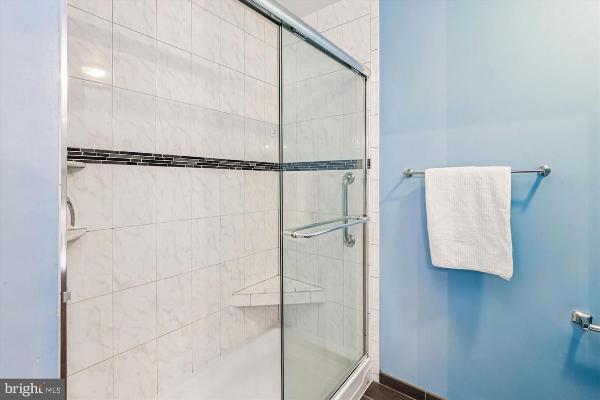 Bathroom, Glass Shower, Interior, Marble Walls