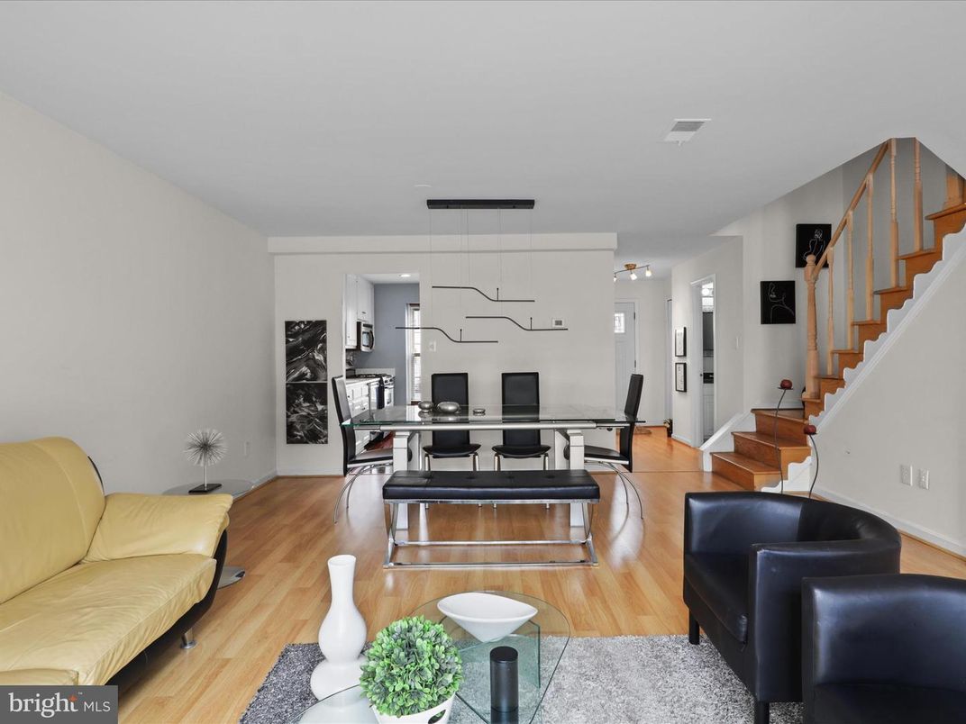 Dining room, Interior, Living room, Pendant Lights, Wood Texture Flooring