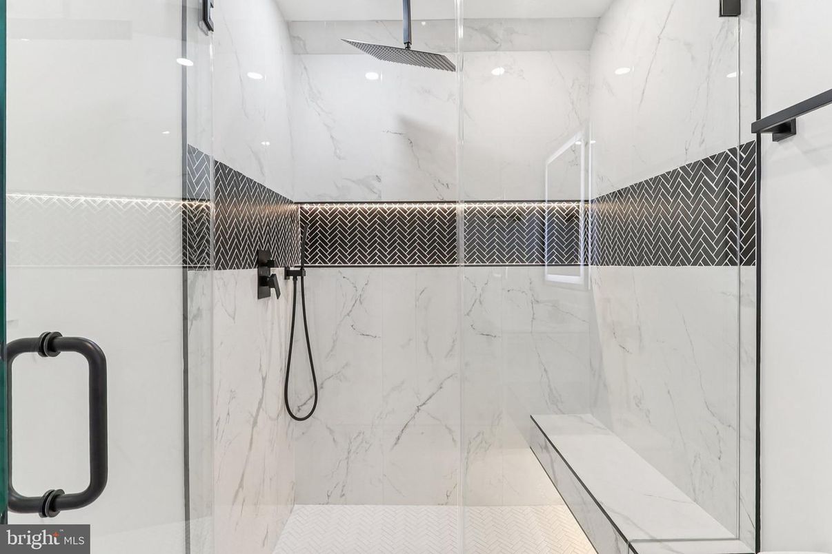 Bathroom, Glass Shower, Interior, Marble Walls