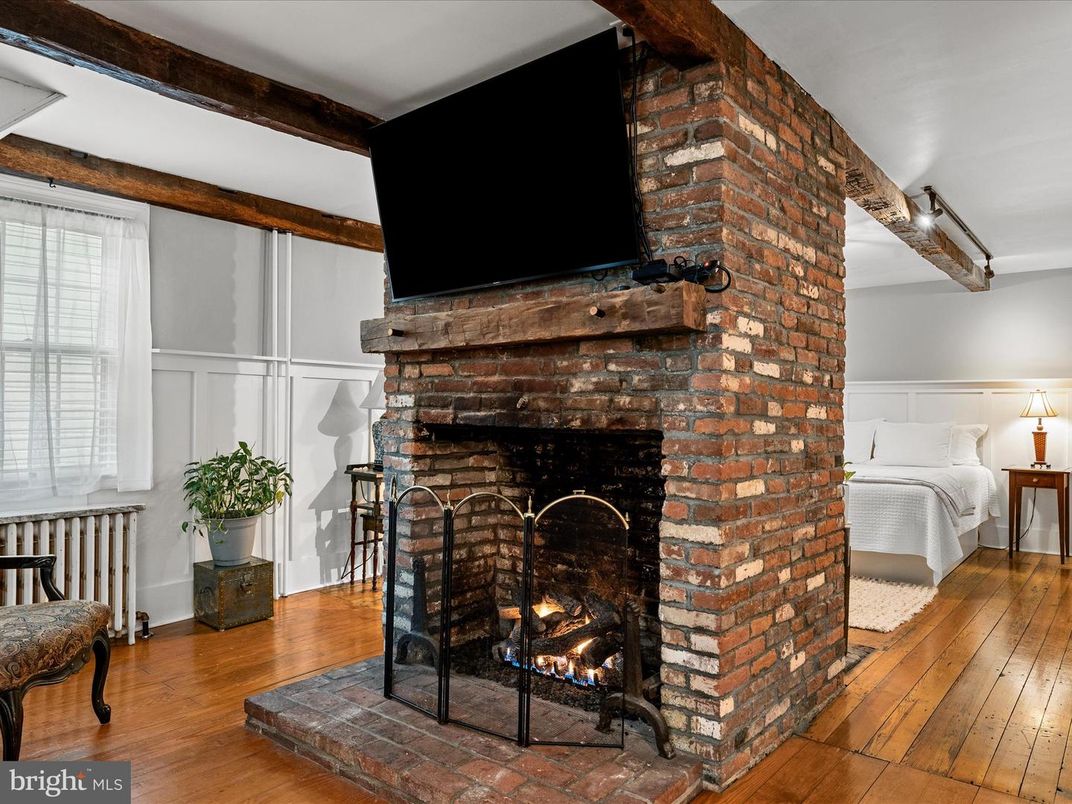 Fireplace, Interior, Stone Walls, Wood Texture Flooring