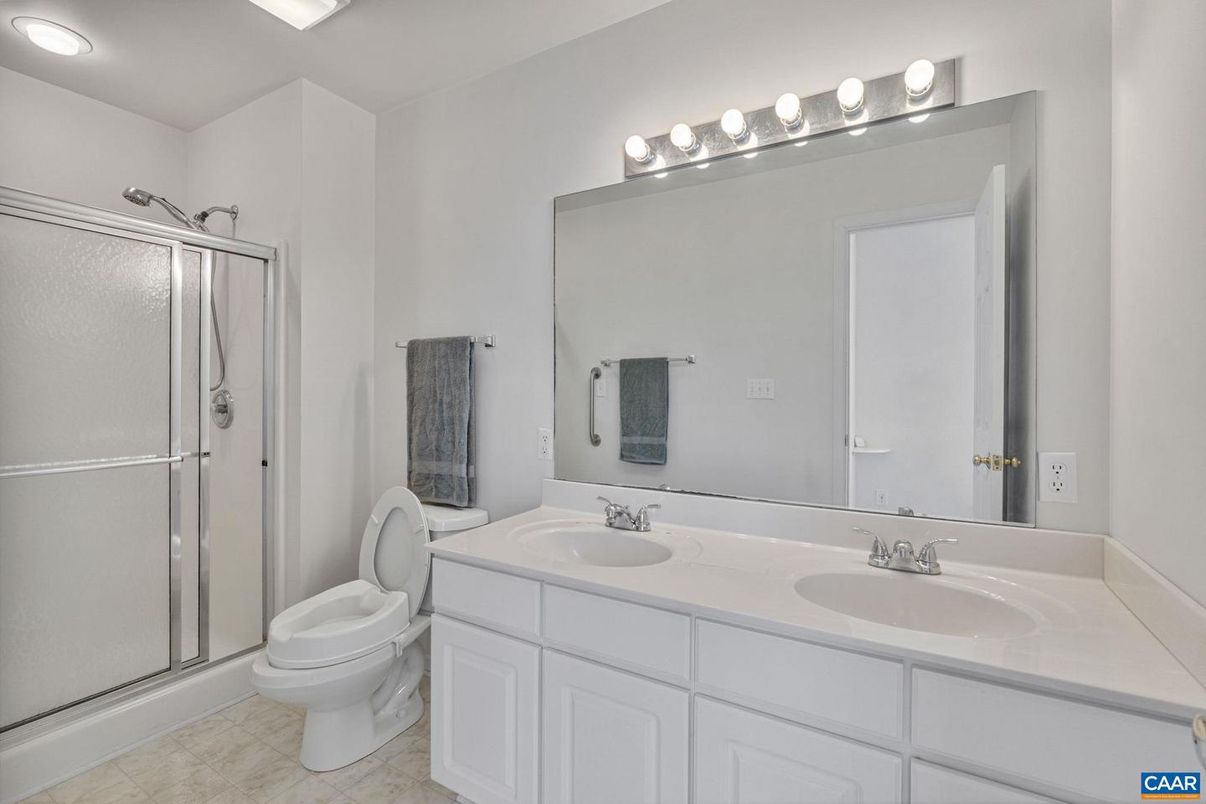 Bathroom, Dual Sink Vanities, Glass Shower, Interior