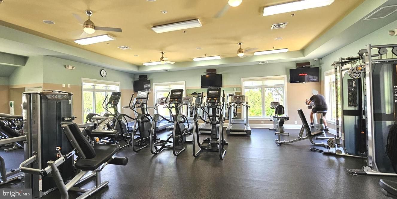 Fitness Equipment, Gym, Interior, Recessed Lighting