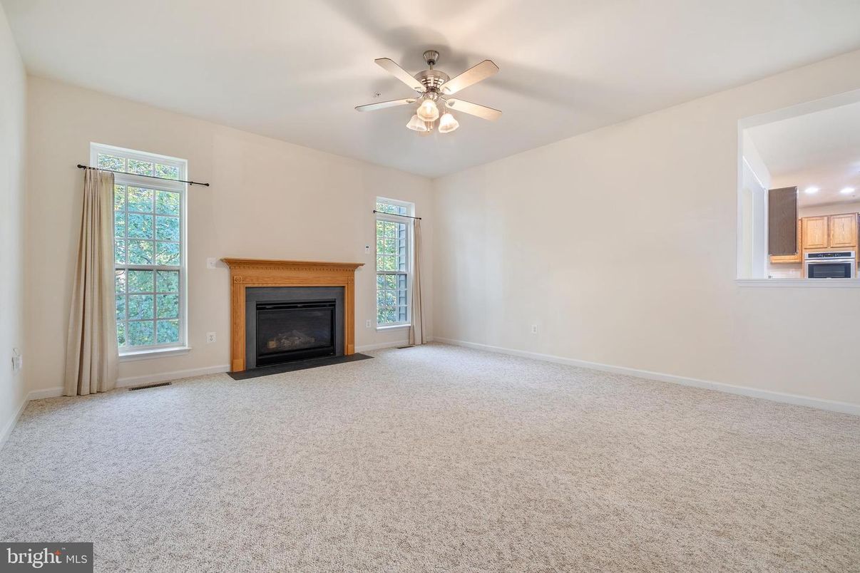 Empty room, Fireplace, Interior, Recessed Lighting