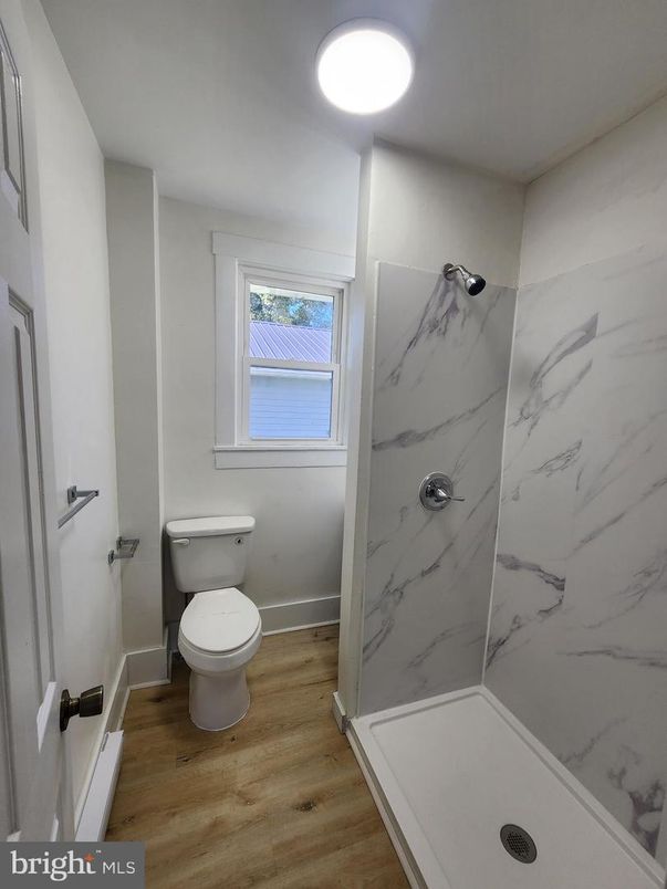 Bathroom, Interior, Marble Walls, Wood Texture Flooring