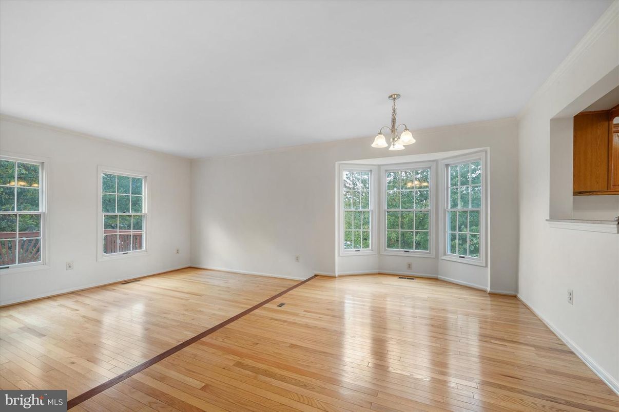 Empty room, Interior, Pendant Lights, Wood Texture Flooring