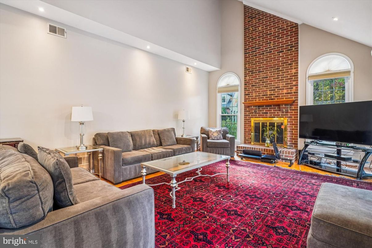 Fireplace, Interior, Living room, Recessed Lighting, Stone Walls