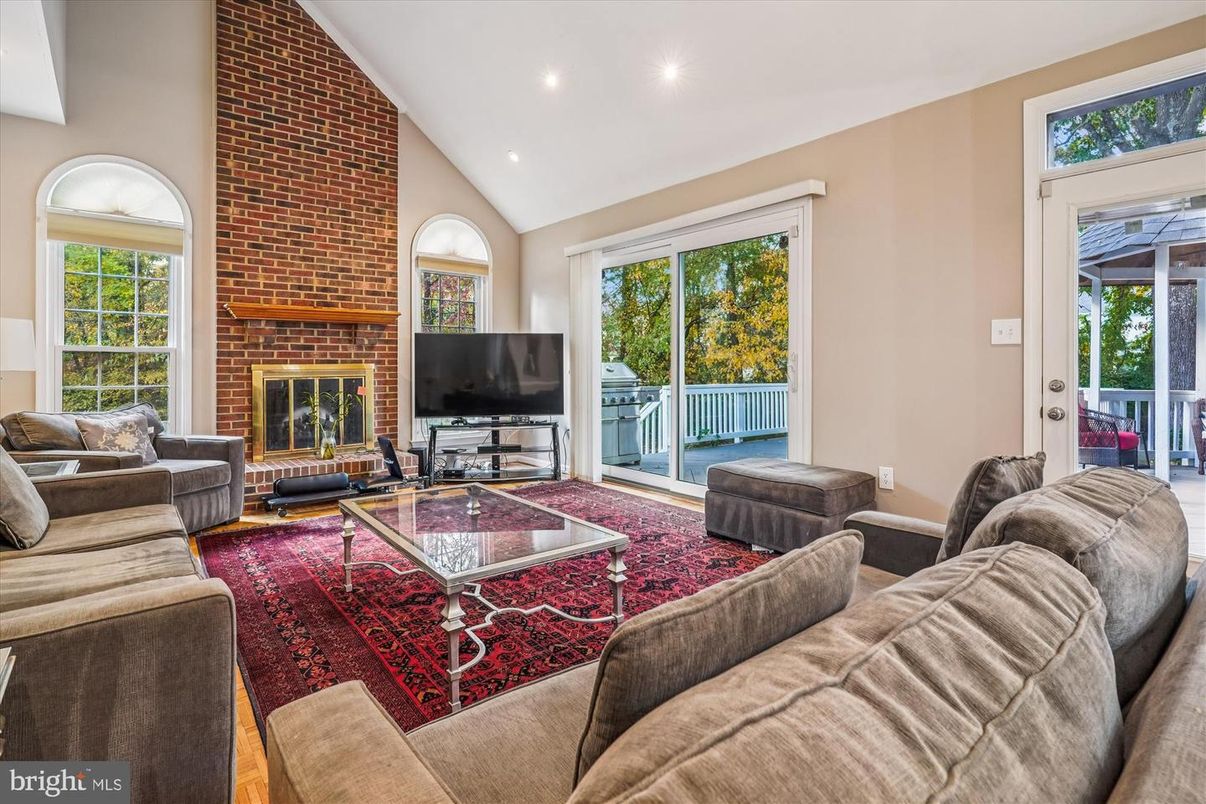 Fireplace, Interior, Living room, Recessed Lighting, Stone Walls