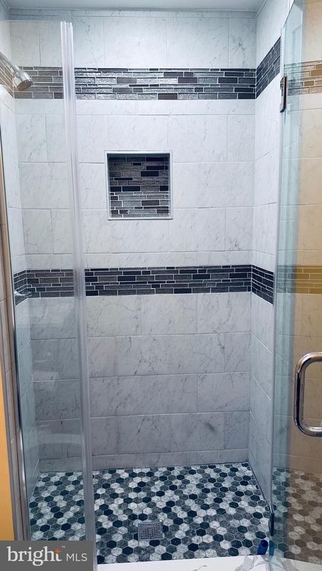 Bathroom, Glass Shower, Interior, Marble Walls