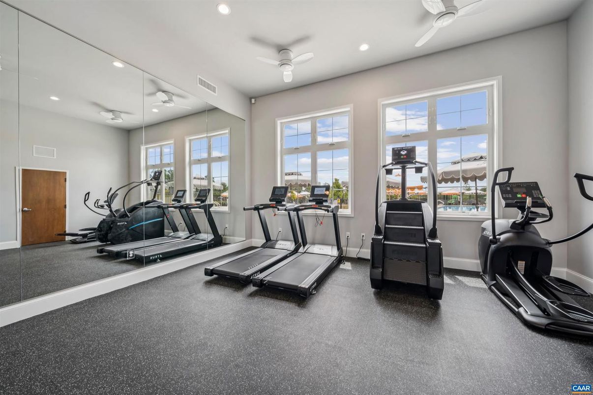 Fitness Equipment, Gym, Interior, Recessed Lighting