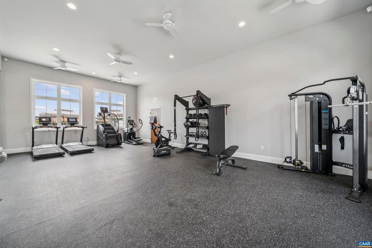 Fitness Equipment, Gym, Interior, Recessed Lighting