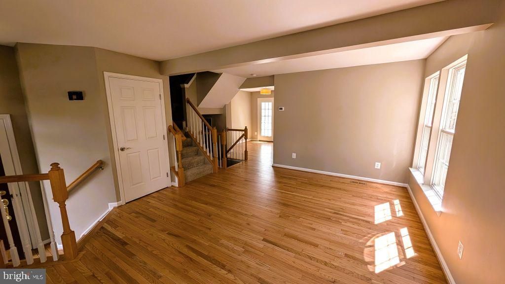 Empty room, Fireplace, Interior, Recessed Lighting, Wood Texture Flooring