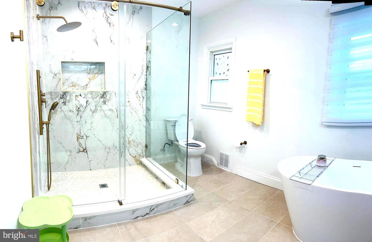 Bathroom, Glass Shower, Interior, Marble Walls