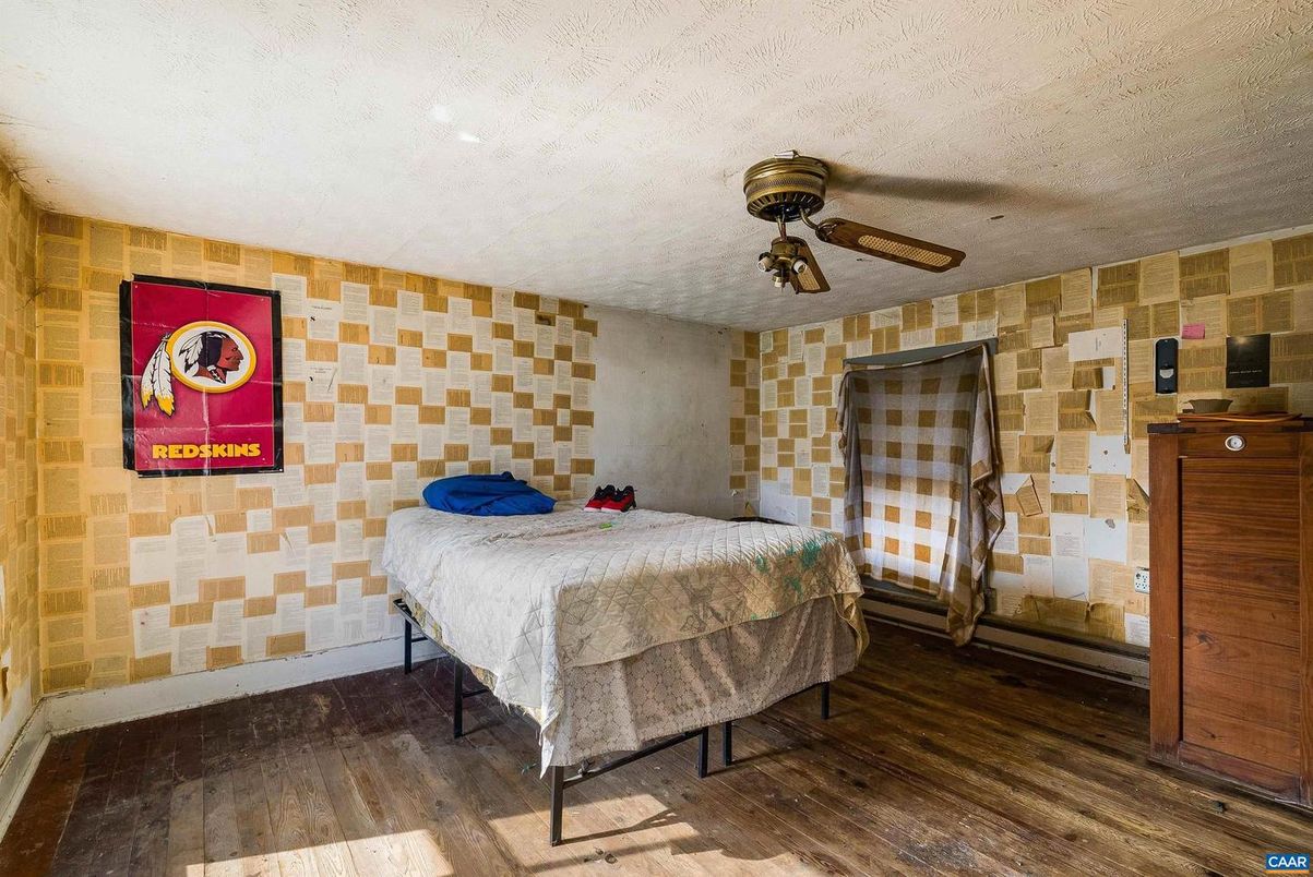 Bedroom, Interior, Stone Walls, Wood Texture Flooring