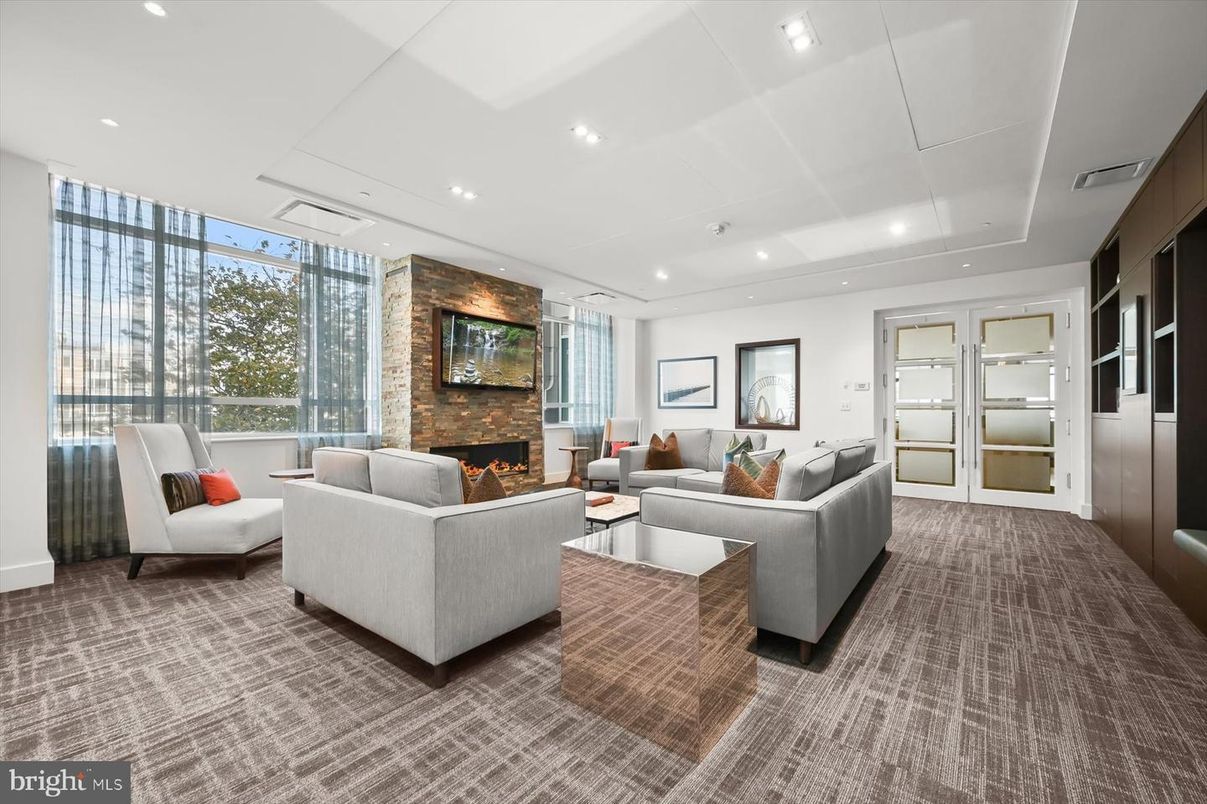 Fireplace, Interior, Living room, Recessed Lighting, Stone Walls