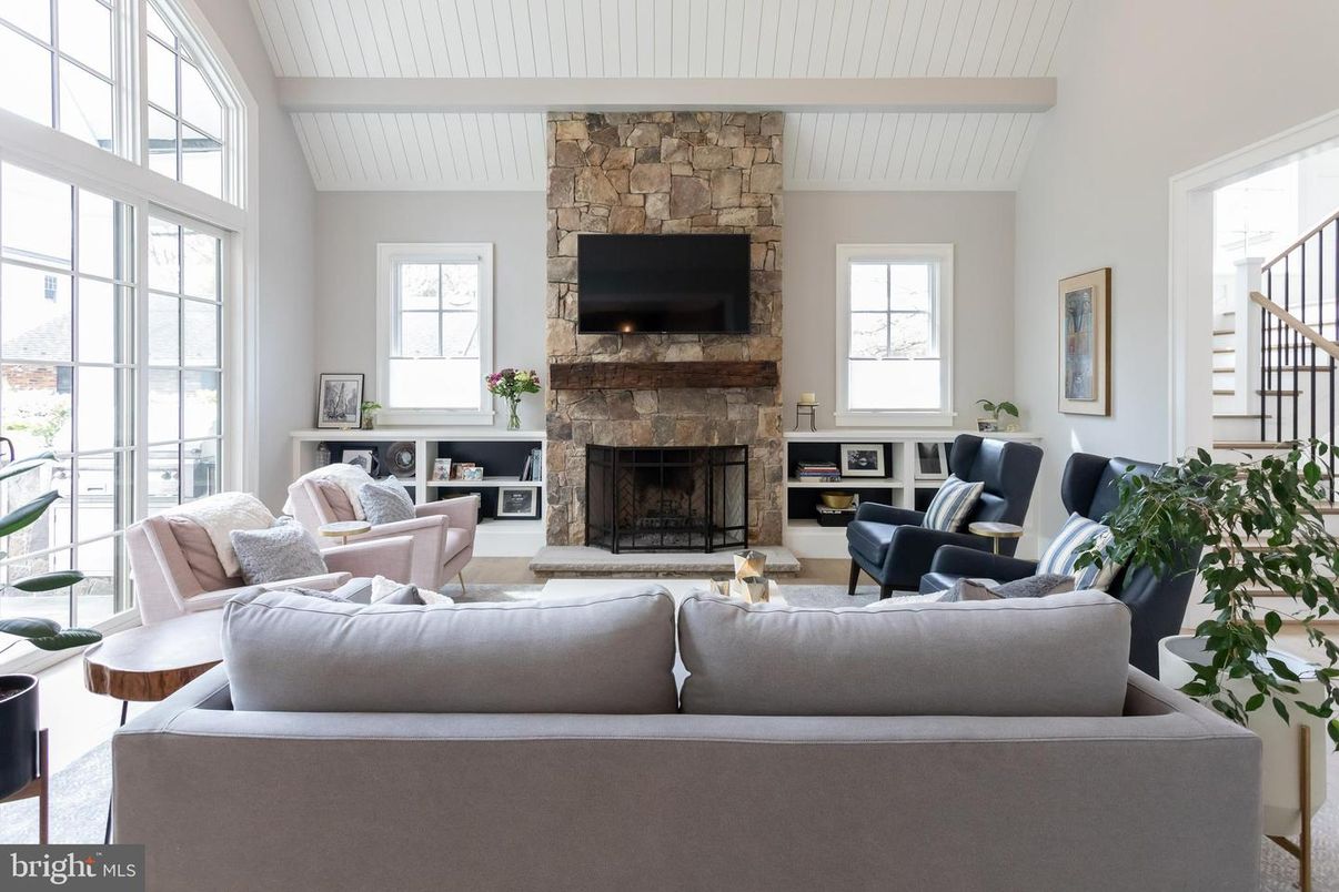 Fireplace, Interior, Living room, Stone Walls