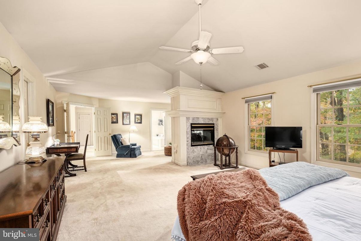 Bedroom, Fireplace, Interior