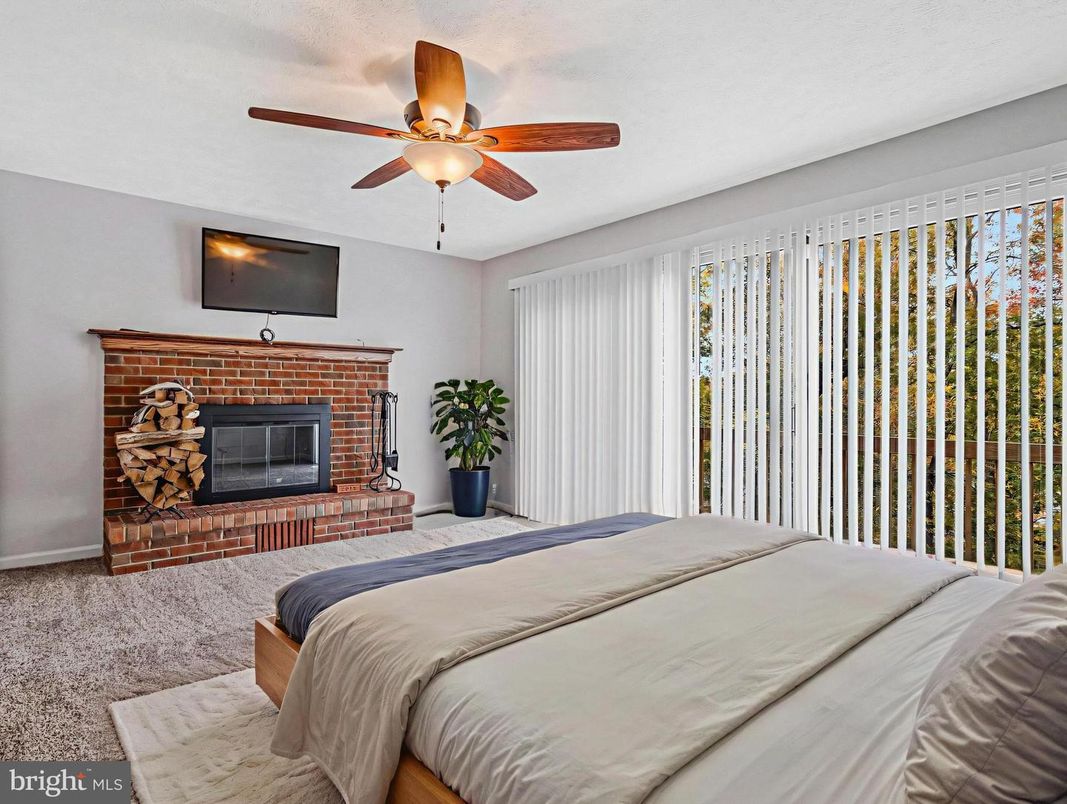 Bedroom, Fireplace, Interior