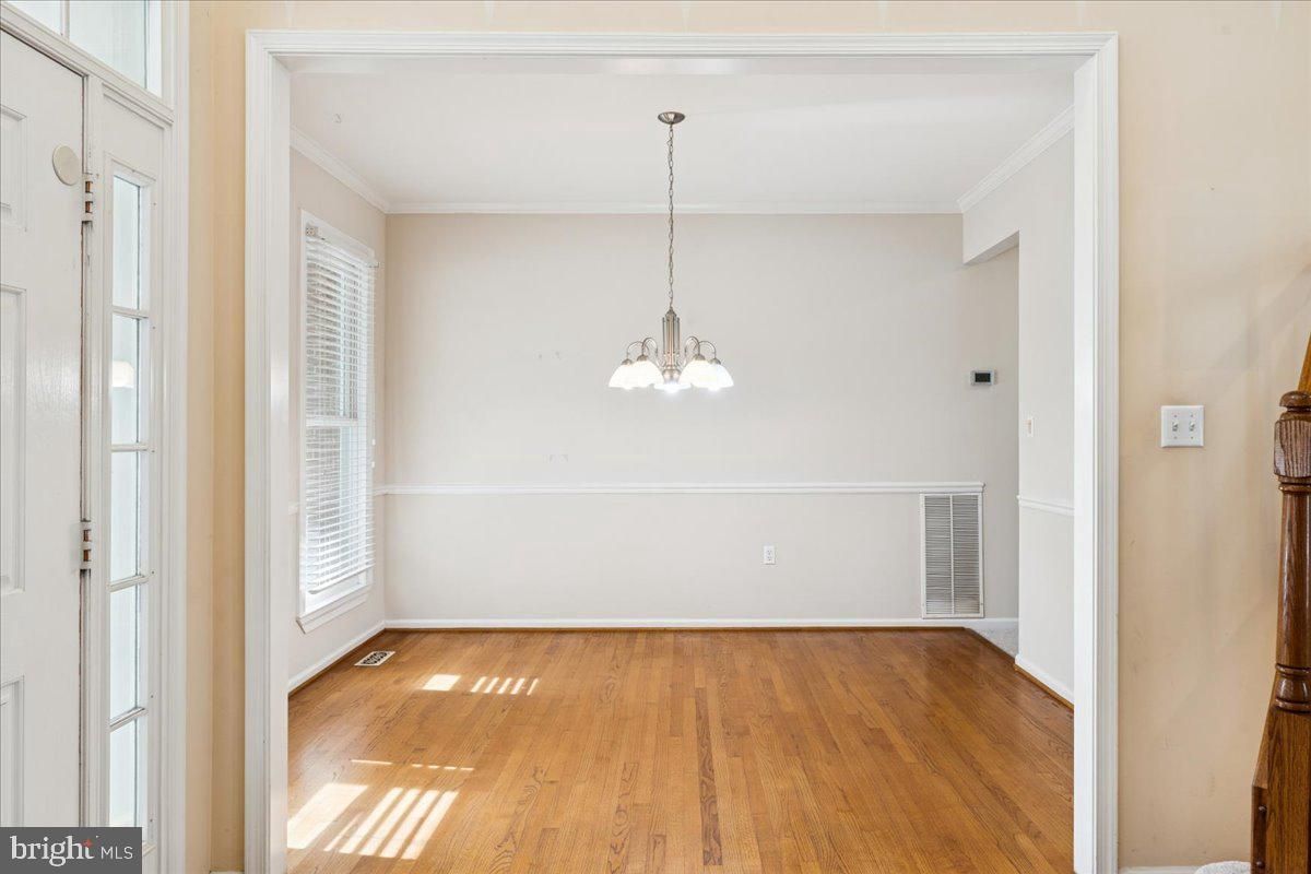 Empty room, Interior, Pendant Lights, Wood Texture Flooring