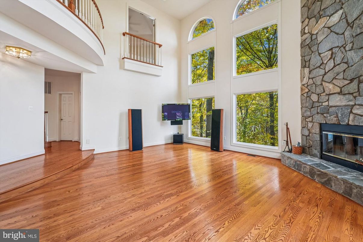 Fireplace, Interior, Stone Walls, Wood Texture Flooring