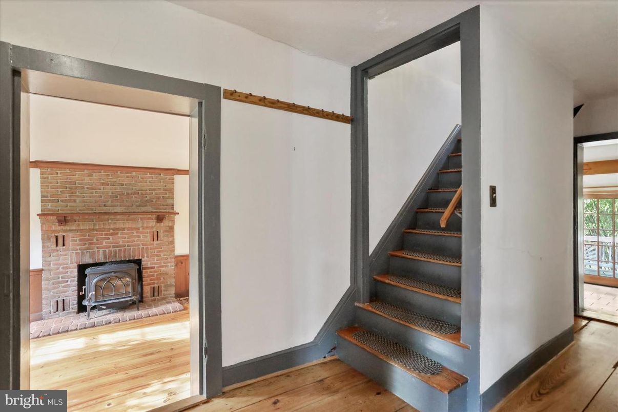 Fireplace, Interior, Stone Walls, Wood Texture Flooring