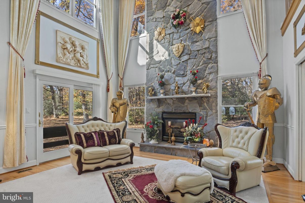 Fireplace, Interior, Stone Walls, Wood Texture Flooring