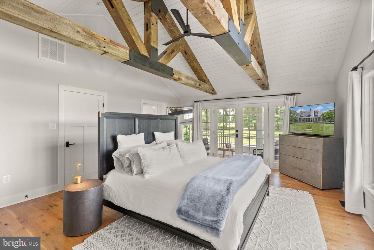 Bedroom, Interior, Wooden Beams, Wood Texture Flooring