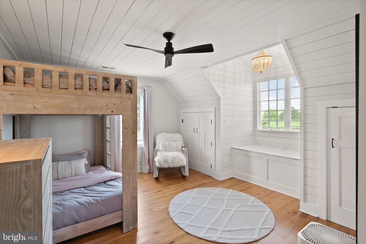 Bedroom, Chandelier, Interior, Wood Texture Flooring