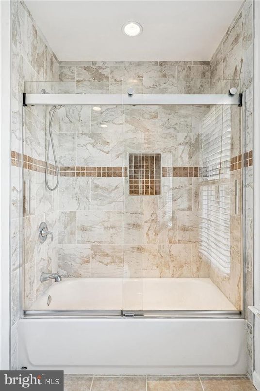 Bathroom, Glass Shower, Interior, Marble Walls, Recessed Lighting
