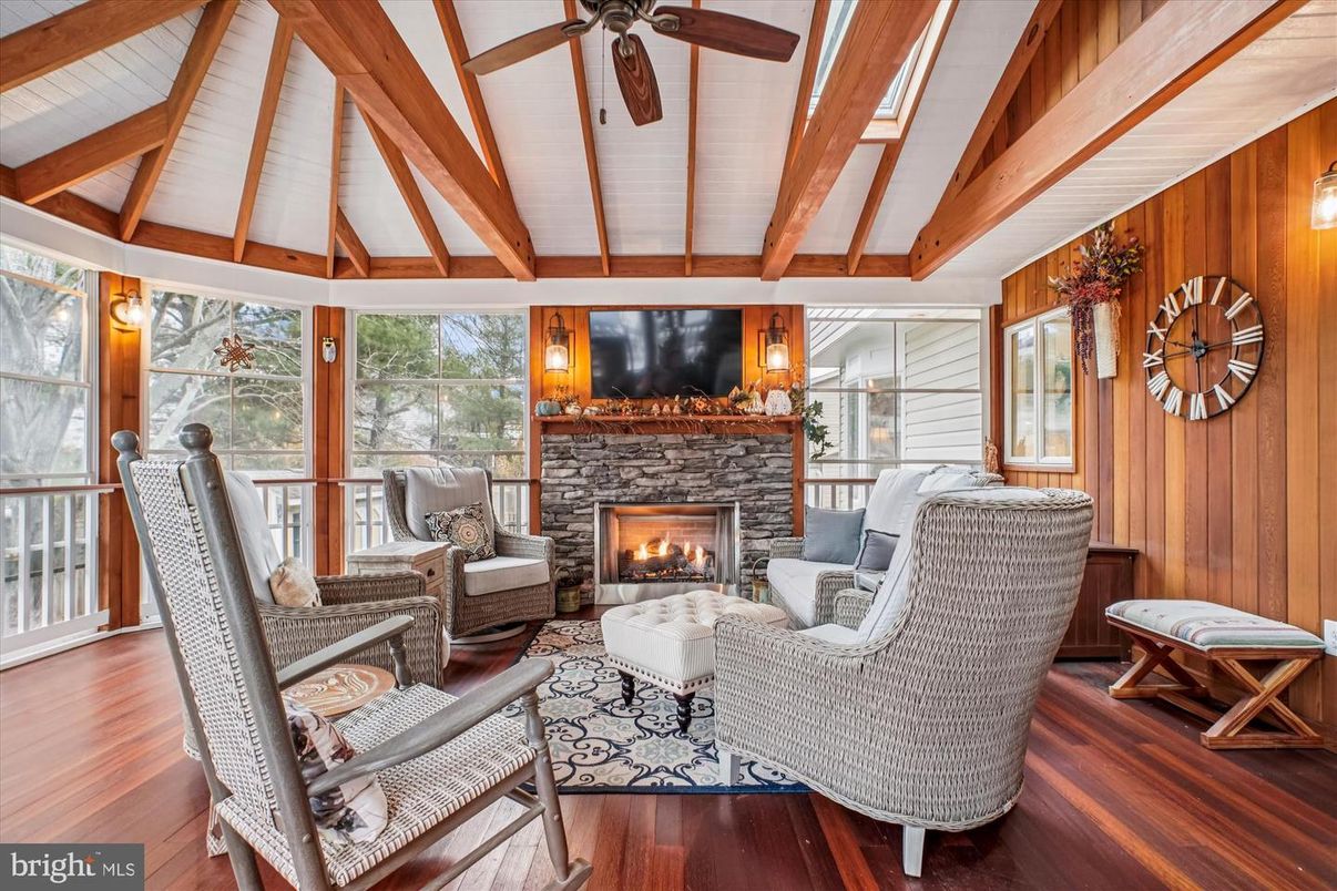 Fireplace, Interior, Living room, Wooden Beams, Wood Texture Flooring, Wooden Walls