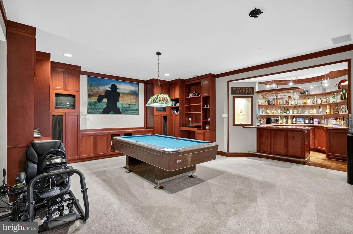 Billiard Table, Game Room, Interior, Pendant Lights, Recessed Lighting