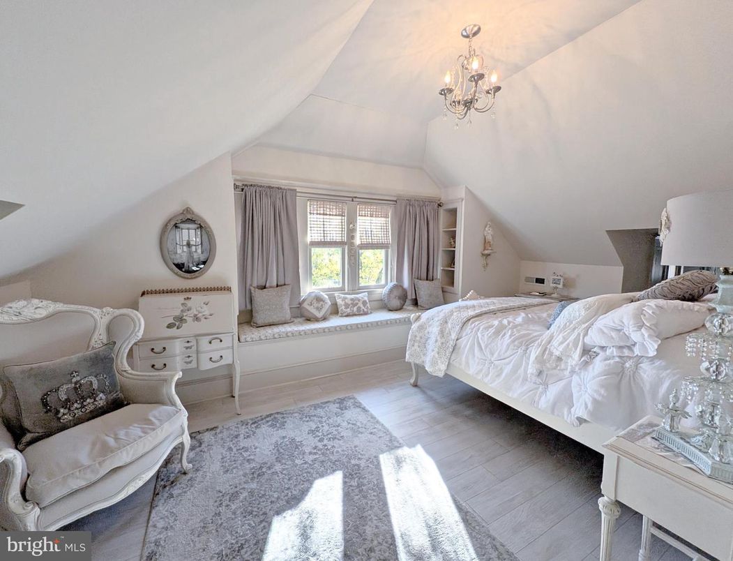 Bedroom, Chandelier, Interior, Wood Texture Flooring