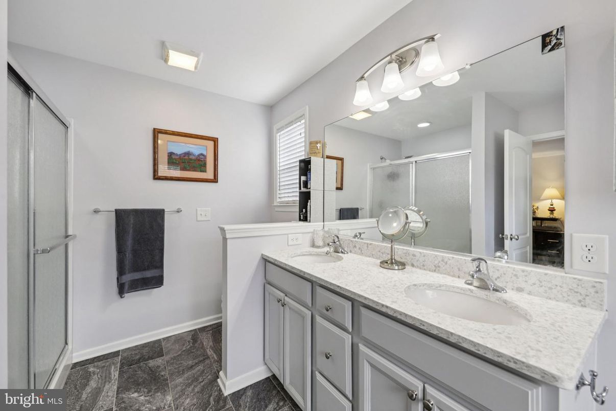 Bathroom, Dual Sink Vanities, Glass Shower, Interior