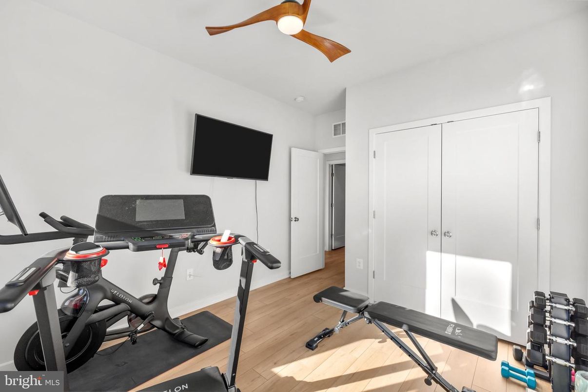 Fitness Equipment, Interior, Wood Texture Flooring