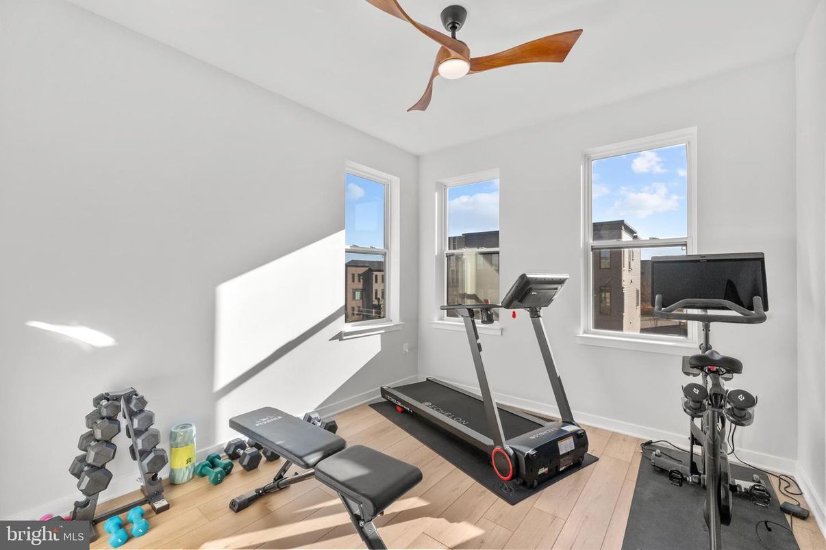 Fitness Equipment, Interior, Wood Texture Flooring