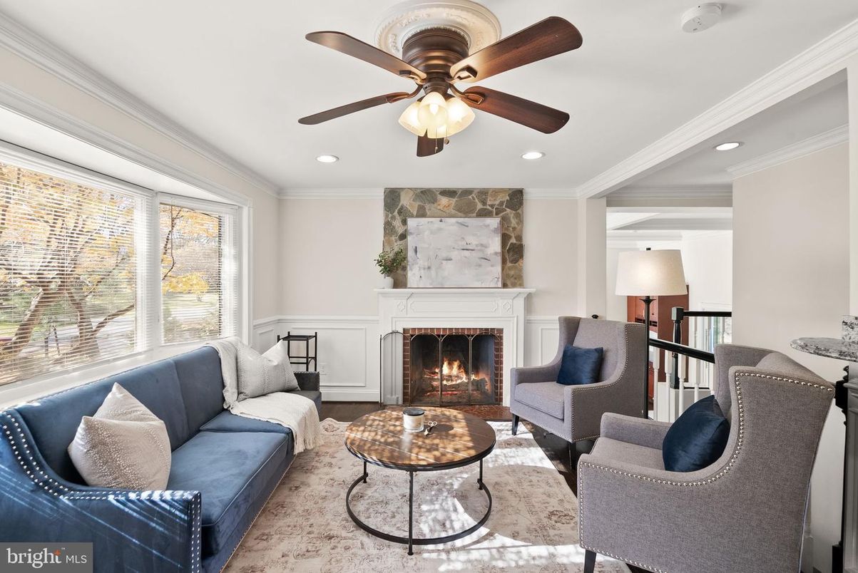 Fireplace, Interior, Living room, Recessed Lighting, Stone Walls