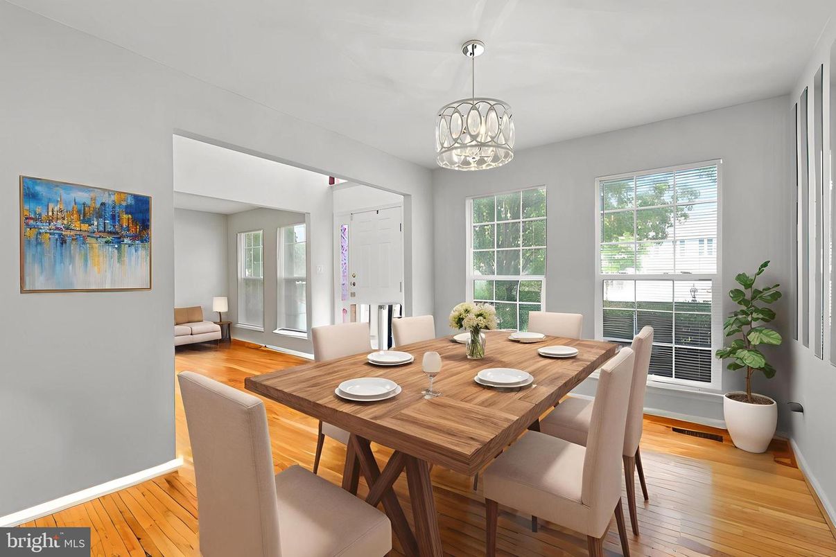 Chandelier, Dining room, Interior, Pendant Lights, Wood Texture Flooring